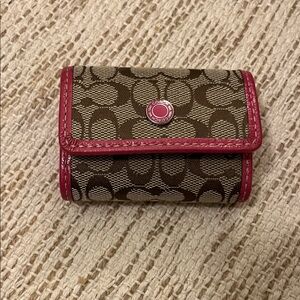 Coach Signature Brown and Pink Contact Lens Holder
